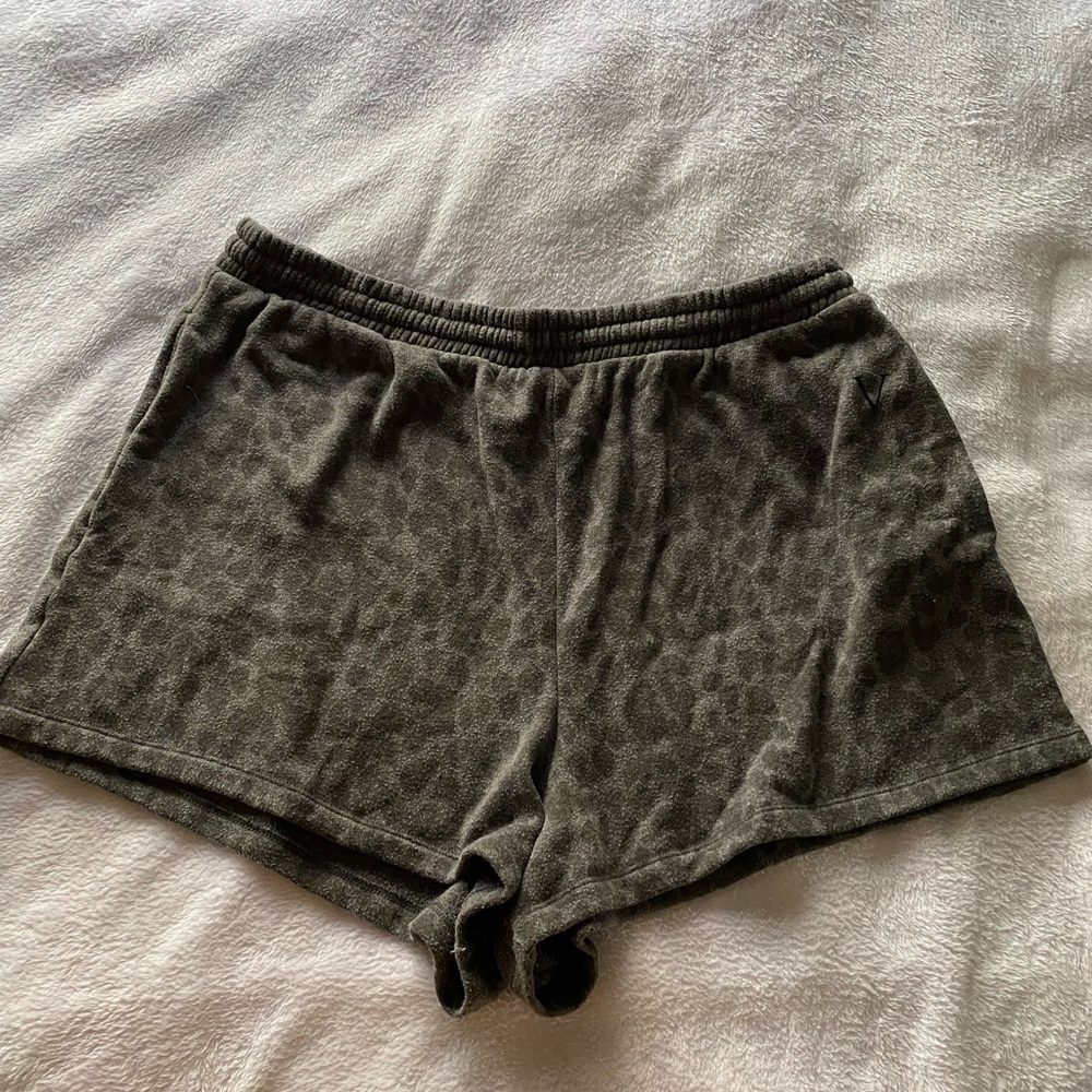 Gray Leopard Print Shorts